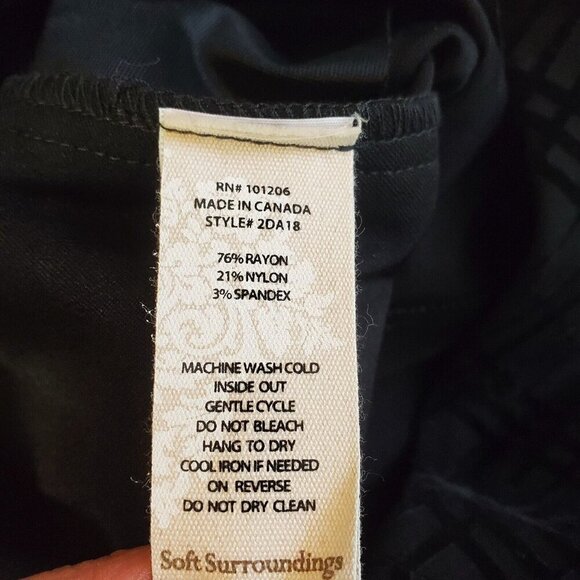 SOFT SURROUNDINGS‎ Pull On Pants Small Velvet Plaid Elspeth Straight Leg Black - Picture 5 of 12